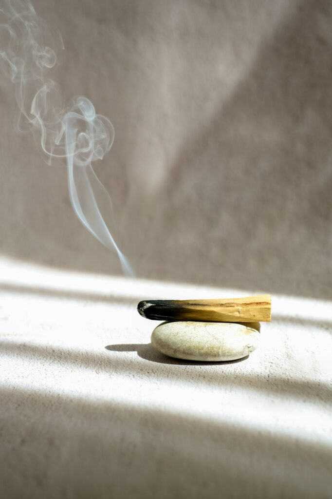 Cozy mood. Esoteric objects for meditation, antistress, relaxation and spiritual practice, yoga.